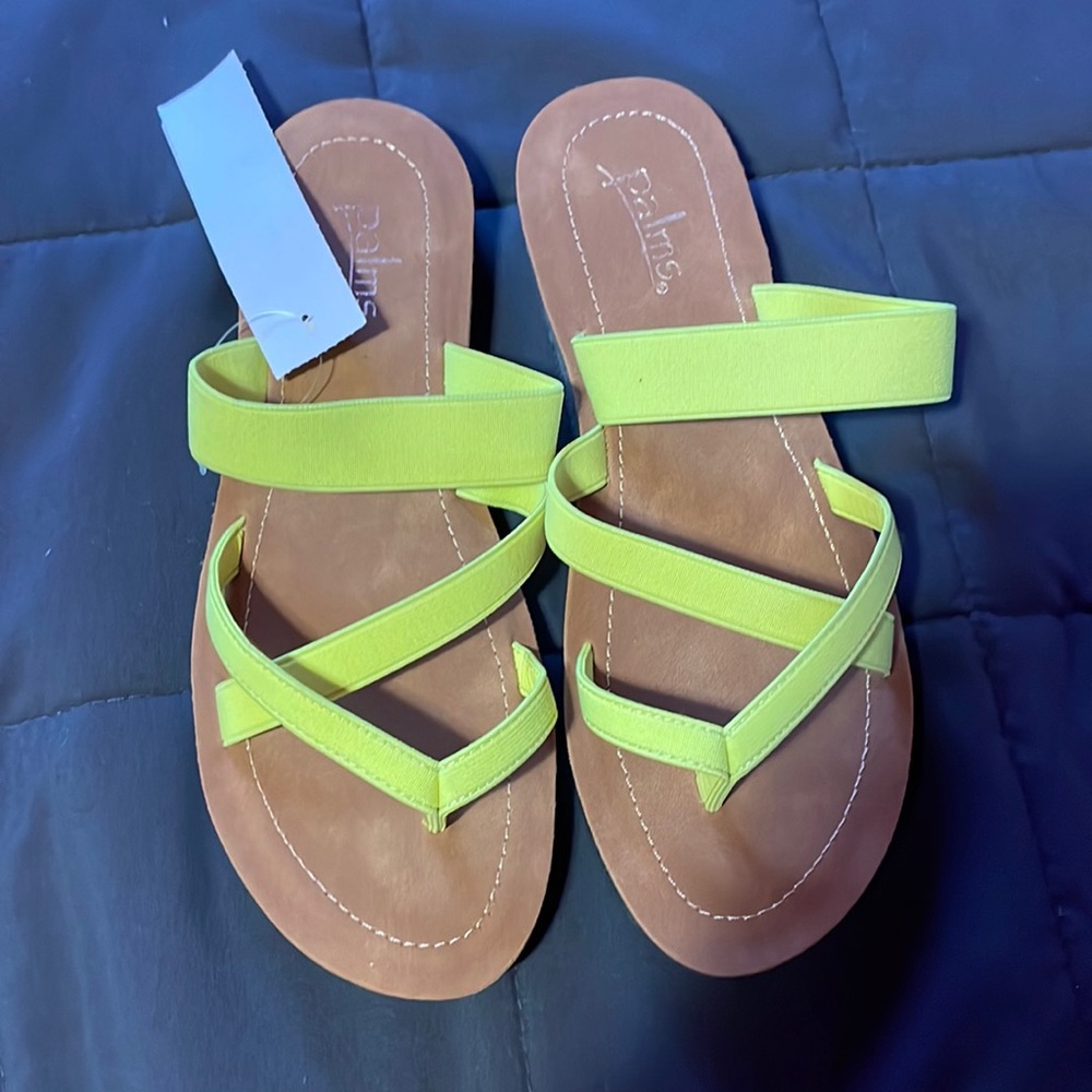Neon Yellow Stretch Thong Sandal Size 10